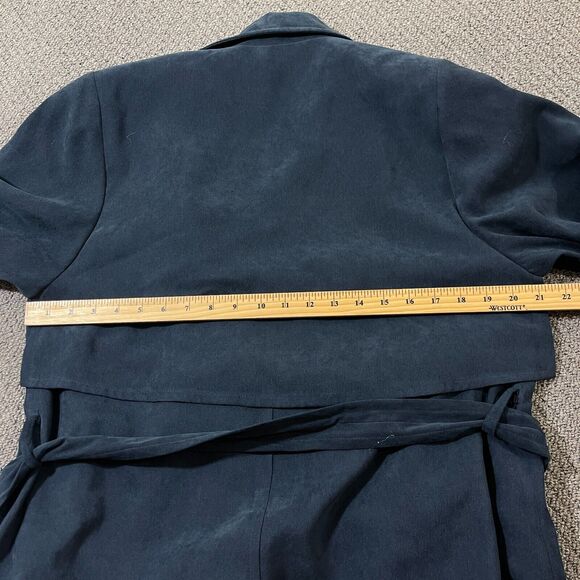 Imagio Trench Coat Womens Size 6 Navy Double Breasted Collared Long Sleeve NWT - Picture 6 of 7